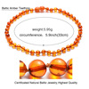 Amber round beads, children's necklace, teething, 5 colors