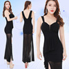 Banquet Evening Dress Closed with Chest Suspender Sexy Mesh 