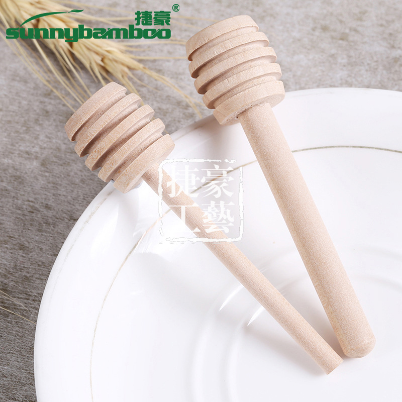 Jiehao Craft's new best-selling wooden bee spoon, natural wood practical stirring stick, kitchen helper wholesale detail image 7