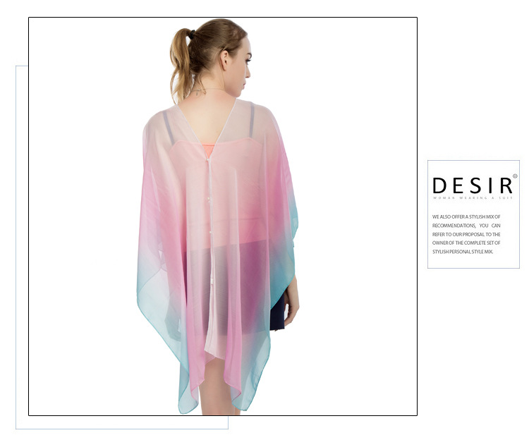 钉扣沙滩披肩 套头斗篷夏季防晒披肩厂家 女士围巾批