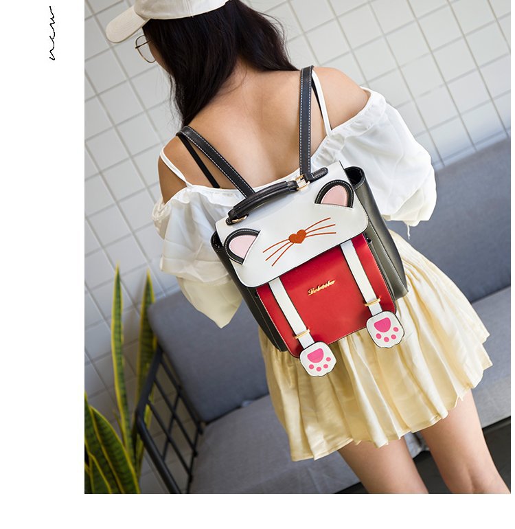 Cute Three-dimensional Cat Backpack Cartoon Animal Student Handbag Female Bag display picture 51