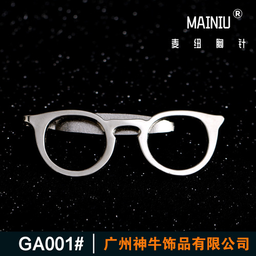 GA001 AliExpress platform model European and American new fashion casual sunglasses glasses tie clip 4 colors optional
