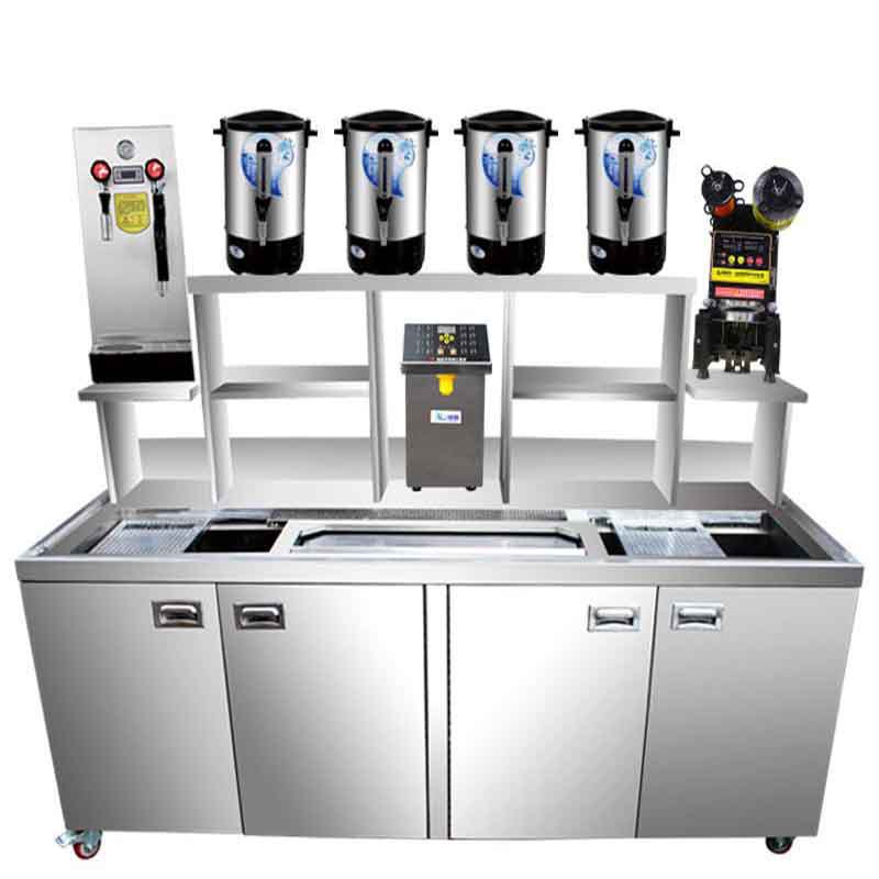 Tea shop full set Tea shop Console Stainless steel Console Bar counter tea with milk Milk tea table