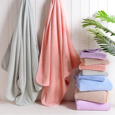 廠家直銷浴巾毛巾兩件套裝強力吸水 高密珊瑚絨套巾浴巾批發