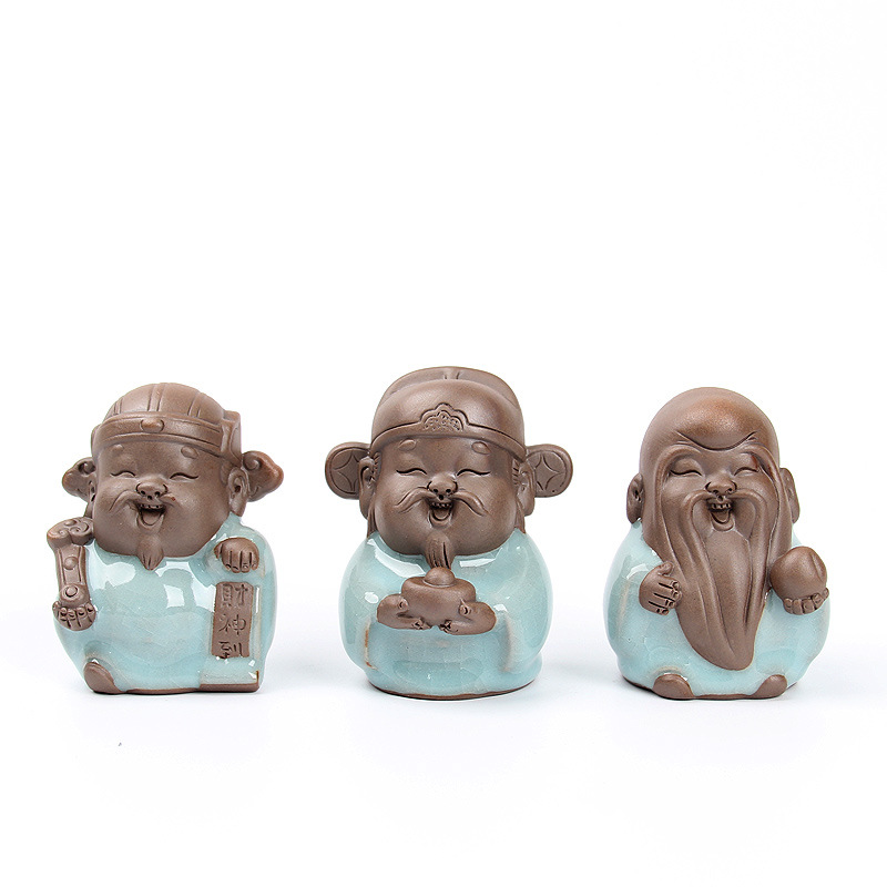 哥窑小财神茶宠摆件 茶台茶玩茶趣|ms