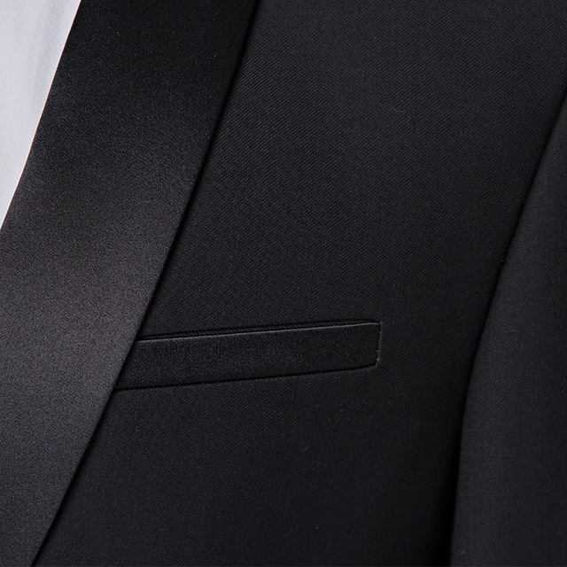 Men’s suit black collar chorus host men’s suit