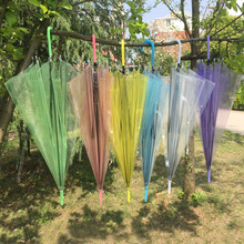 PVC透明雨伞 素色环保直杆伞外贸雨伞 现货处理批发伞5元以下
