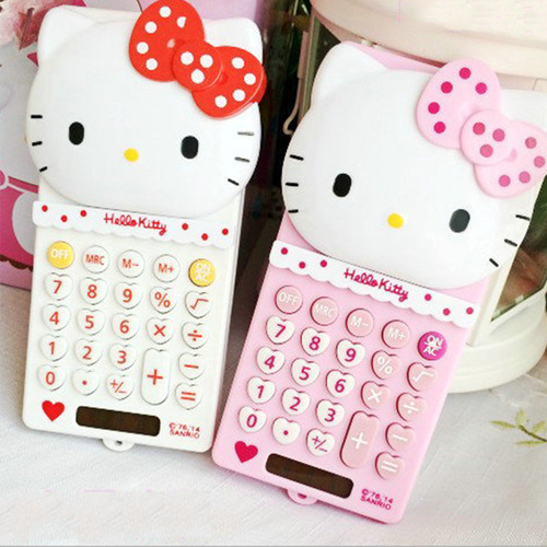 Mini push cover calculator fashionable cute portable compact sliding cover KT-966KT-133 counter cat head