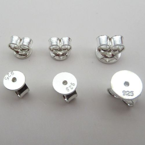 S925 sterling silver hypoallergenic ear stud plugs anti-slip universal ear plugs butterfly ear caps earplugs ear buckles silver accessories
