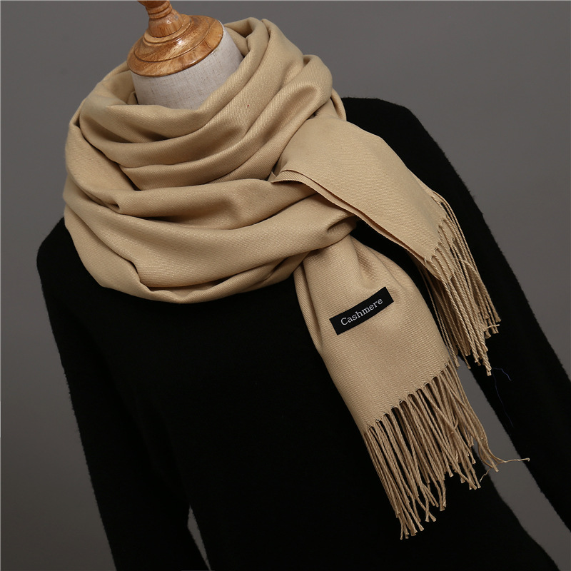 Femmes Style Moderne Couleur Unie Imitation Cachemire Foulard display picture 2