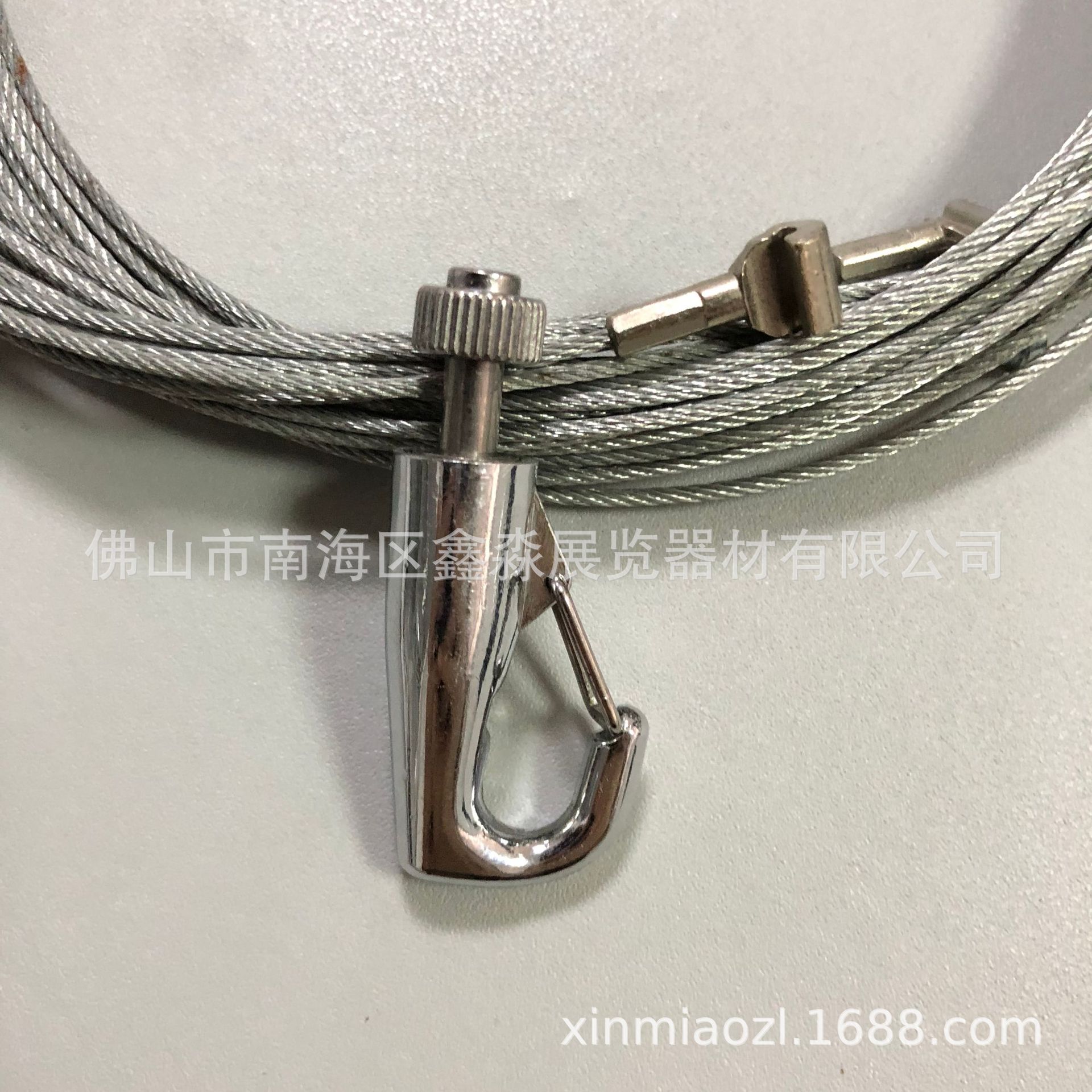 厂家促销穿1-2mm钢丝绳防脱水兵钩玻璃吊码挂画器滑轨铝卡套挂钩