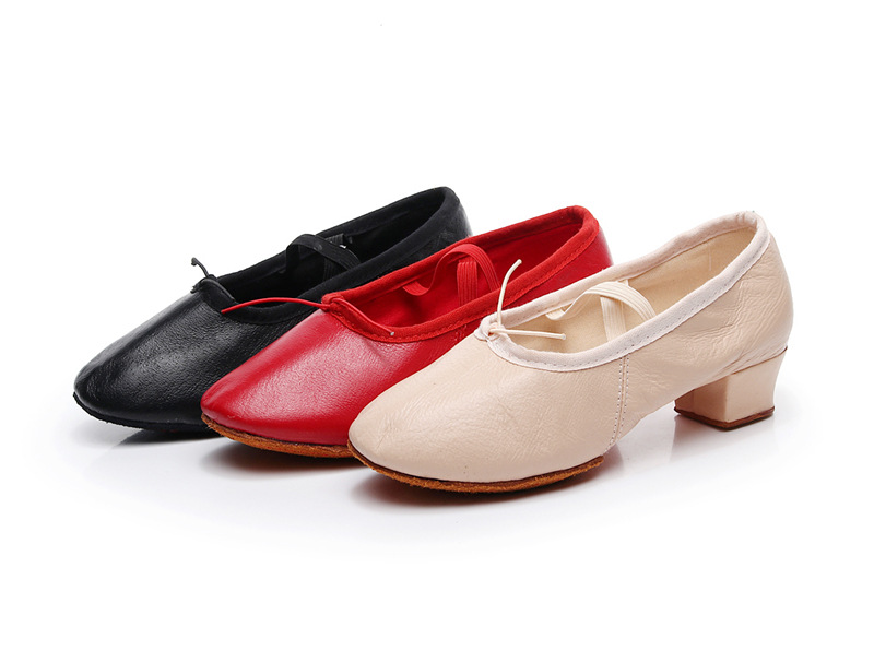 Adult children Women's cotton canvas with heel teacher Shoes ballet practice yoga performance fur outsole