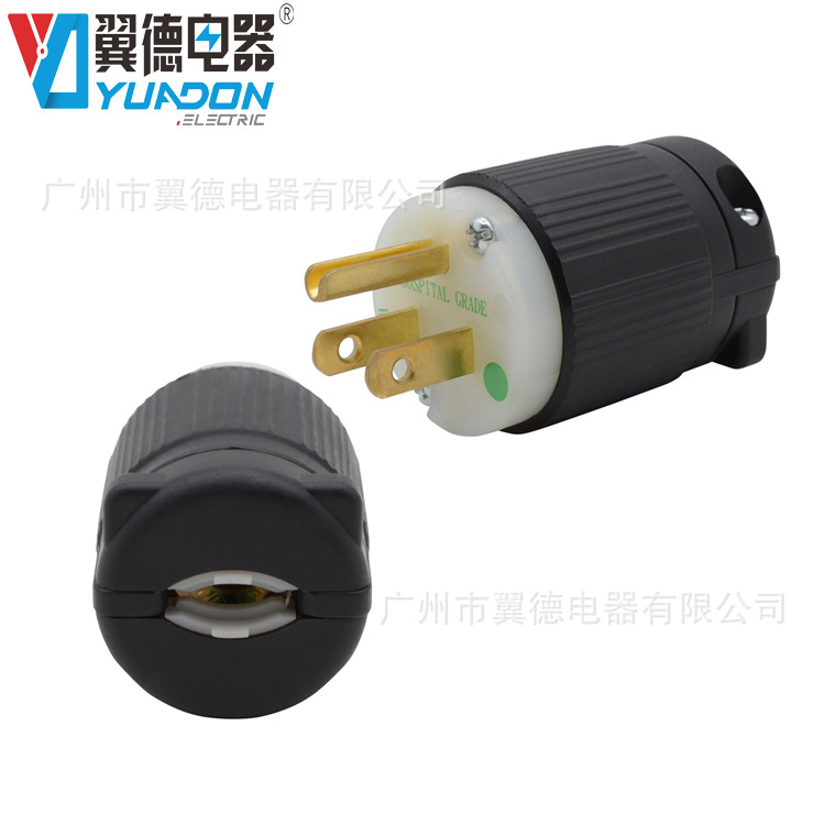 NEMA 5-15P美式电源线插头 美规音响插头 美标组装电源线插头