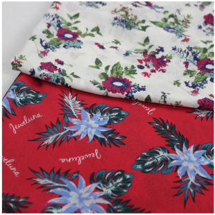 Suzhou polyester factory direct supply 75D polyester printed linen women's fabric