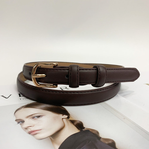 Women's Thin Belt New Korean Version Versatile Women's Thin Belt Pin Buckle PU Leather Belt Decorative Trouser Belt Factory Direct Sales