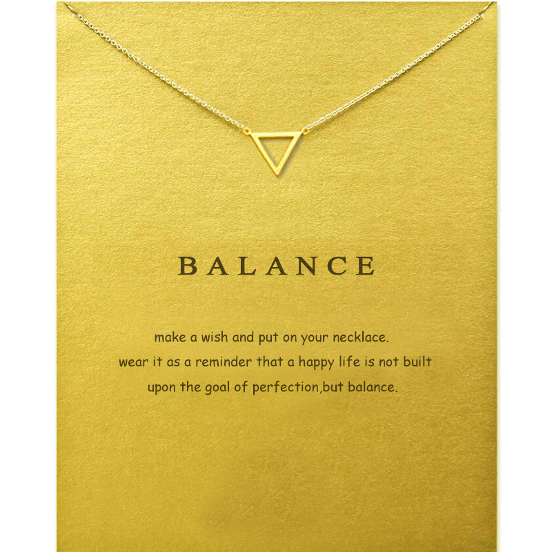 Hollow triangle Geometry Simplicity Europe and America originality WISH golden alloy clavicle Simplicity Necklace