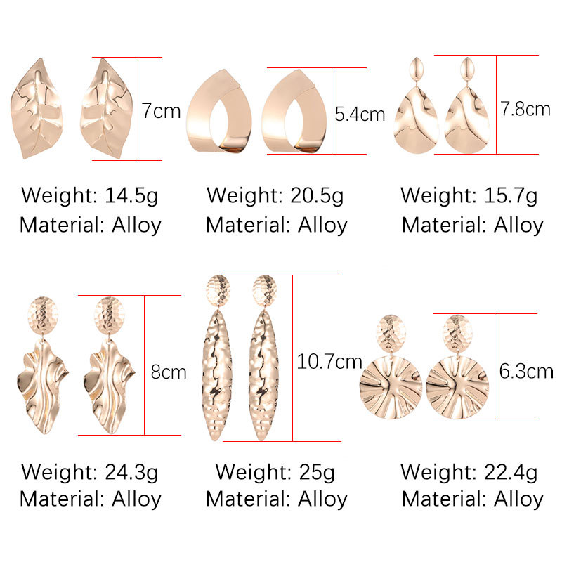 25g Weight No Inlaid Inlay Material Earrings, Ear Studs Classification Fashion Geometric Plating Alloy No Inlaid Drop Earrings