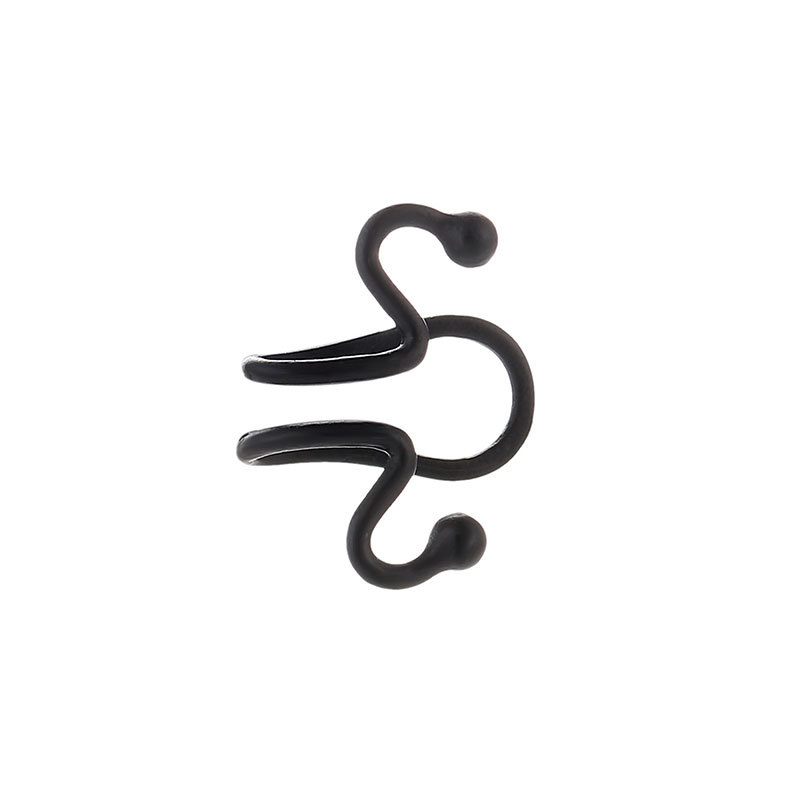 Personalizado exagerado simple serpiente hueso matchhead curva forma geométrica clip de oreja pendientes sin oreja populares femeninos