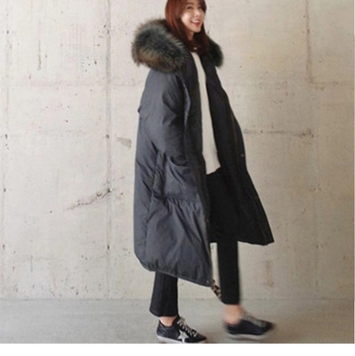 2020 winter New products the republic of korea Dongdaemun thickening Overknee have more cash than can be accounted for cocoon Super large Fur collar Duck Down Jackets