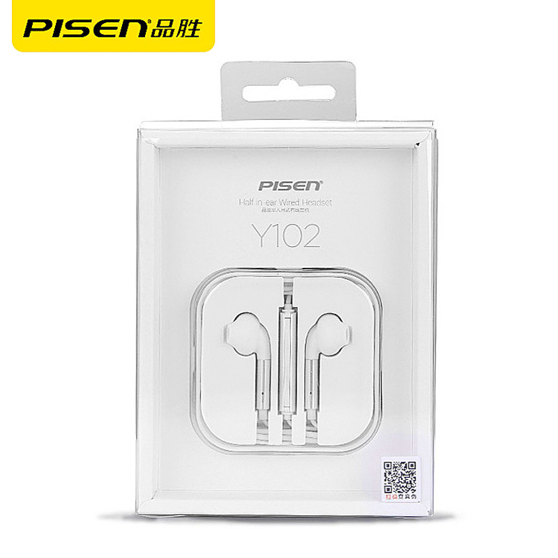 品胜 Y102半入耳式耳机适用苹果安卓手机通用HIFI线控耳机