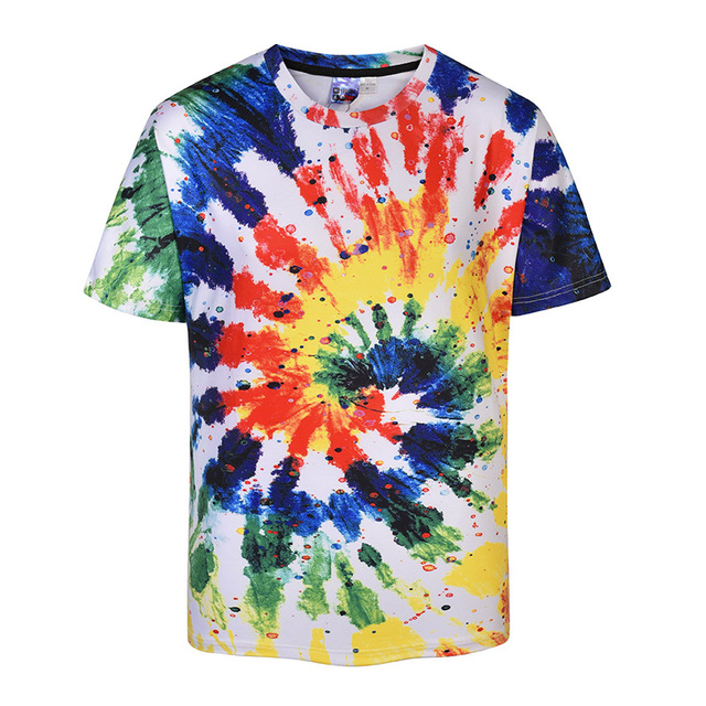 new summer graffiti windmill print large T-shirt men’s loose shirt