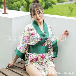 酥情情趣内衣女式低胸高端诱惑喇叭袖复古新日式和服性感套装2#