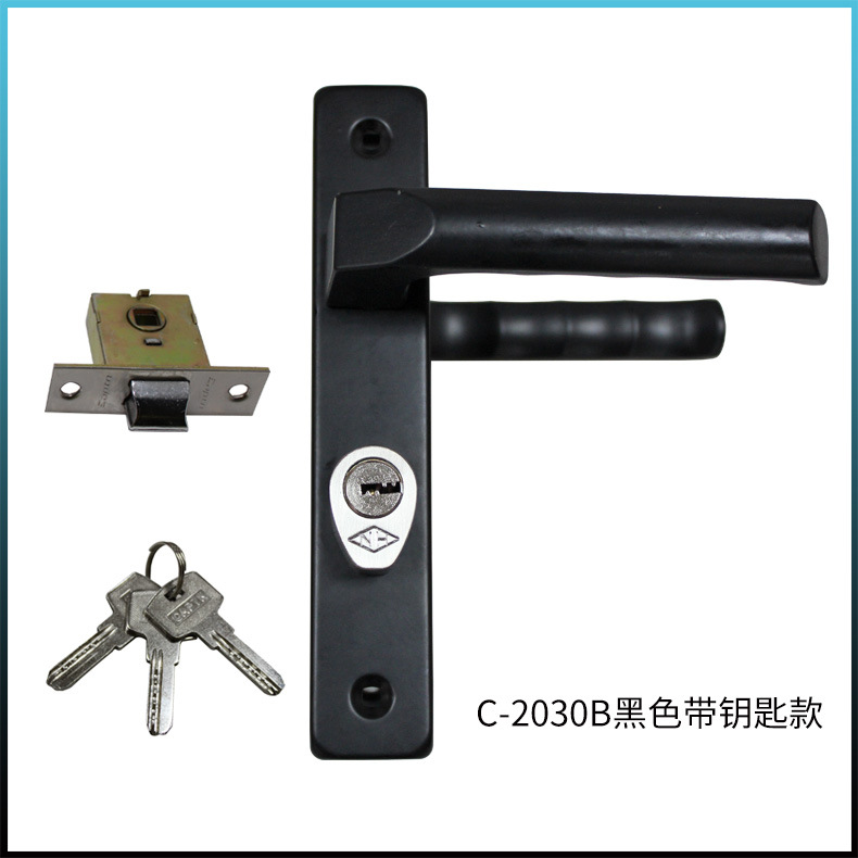 Directo de fábrica de aleación de aluminio cerradura de la manija de plástico puerta de acero puerta de madera puerta plana marco de aluminio puerta de acero inoxidable cerradura de la manija