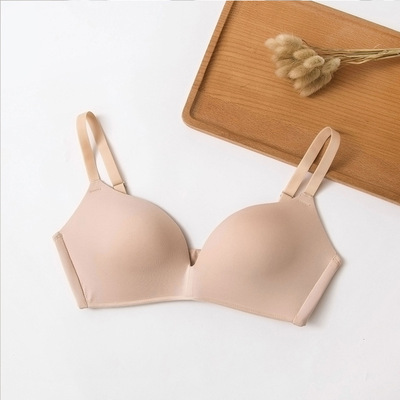 日本超薄真絲文胸無鋼圈薄款桑蠶絲日式透氣壹片式無痕內衣女胸罩
