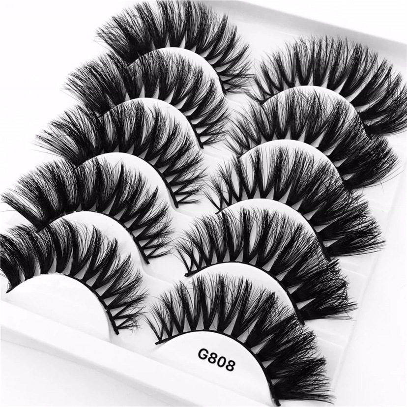 Fashion Mink Hair 5 Pairs Thick Natural Nude Makeup False Eyelashes display picture 14