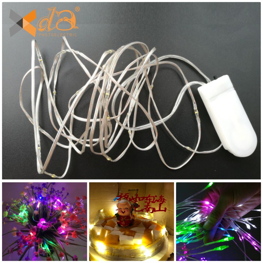 direct deal Christmas led Light copper wire light string Warm white 2 meters 20 Lamp string Button Battery Box white Lamp string