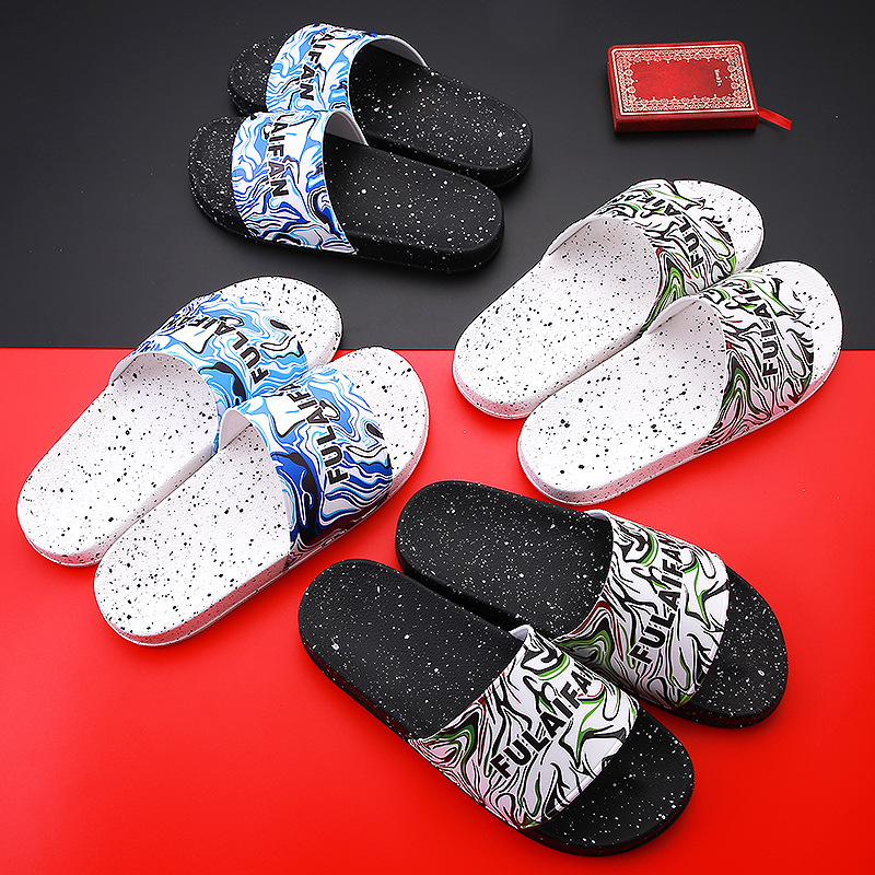 情侣拖鞋女夏季时尚韩版男士室内外穿防滑浴室凉拖鞋沙滩一件代发|ru