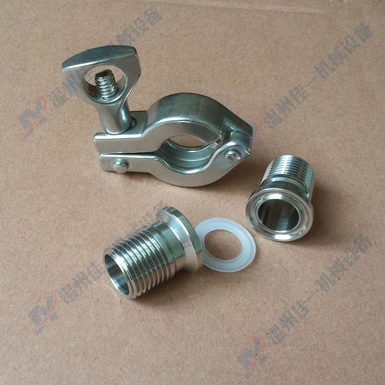 卡盘25MM不锈钢快装外丝接头 卫生级丝扣卡箍接头 快装单头外丝