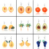 Fashionable summer earrings, fresh acrylic fruit jewelry, European style, wholesale