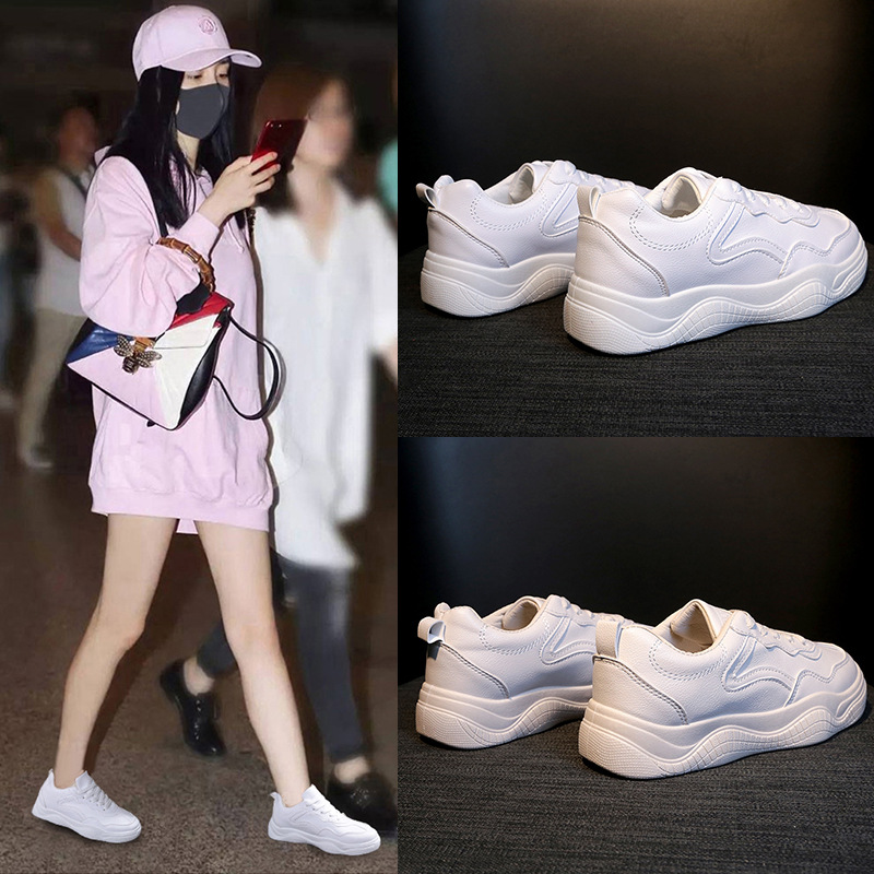 ins小白鞋女2019新款百搭老爹平底鞋韓版運動休閑鞋學生春季板鞋