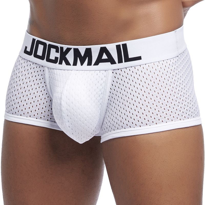 Pantalones cortos de boxeador juvenil transpirable de seda de hielo marca de moda JOCKMAIL malla de ropa interior de secado rápido para hombre