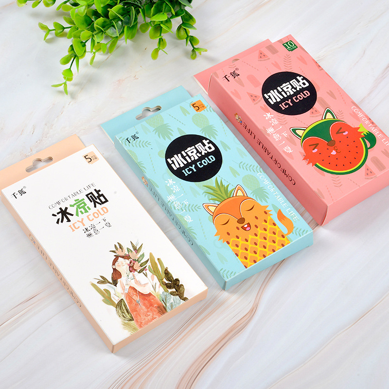 Cold paste Cool stickers Cooling Ice stickers Heatstroke Be away for the summer holidays Cool summer student Military training adult Fever cool and refreshing