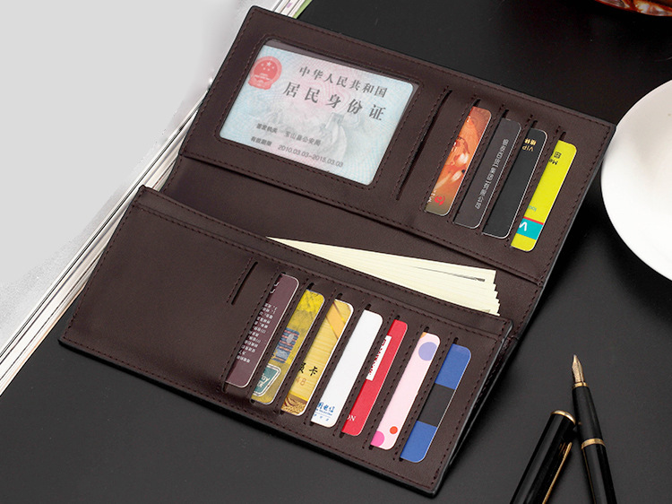 Men's Long Thin Wallet Casual Multi-card Card Holder Leather Brand Korean Wallet Large Capacity display picture 8