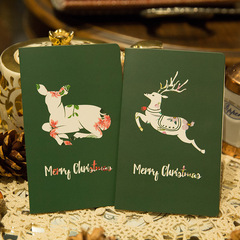 Muglight Creative Colorful Deer Thanksgiving Holiday New Year Greeting Card Message Card Thank You Folding Christmas Greeting Card