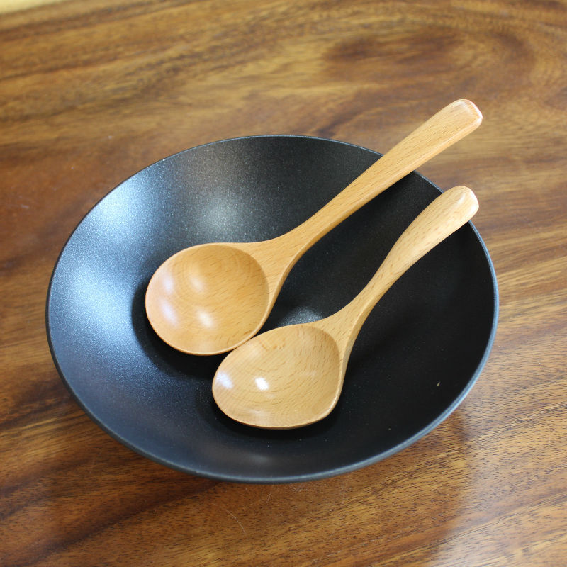 春季新品 榉木大圆口小汤勺细腻圆润木勺 实用木质饭勺