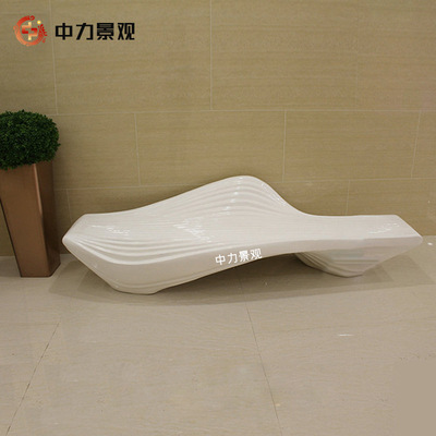 雕塑厂家定制写字间公共休息区商场美陈多人坐凳波浪商场休闲座椅