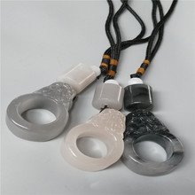 娟子珠宝玉器厂家供应金丝玉黄龙玉玉石批发 (青花扳指) 挂件