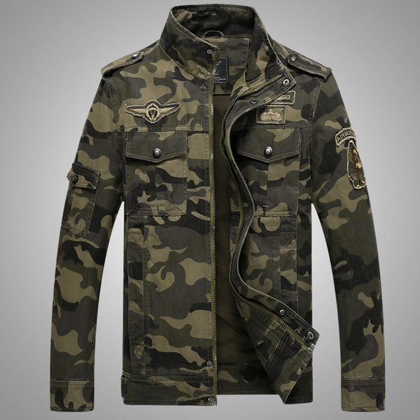Special forces stand collar cotton camouflage jacket wash loose US military hard man jacket