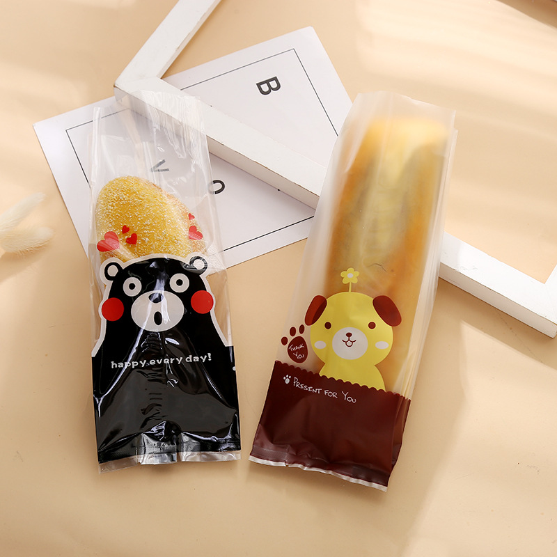 创意食品包装袋塑料可爱卡通零食面包透明包装袋烘焙包装袋定制