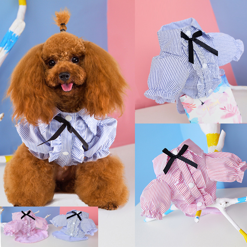 泰迪狗狗衣服夏裝薄款公主衫博美比熊情侶裝小型幼犬寵物貓咪服飾