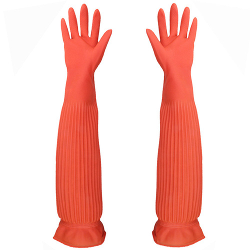 Xiangbao Glove 700, Extended Length, Waterproof, Thickened, Anti-Slip Kitchen Sanitary Laundry Dishwashing Household Cleaning Protective Gloves