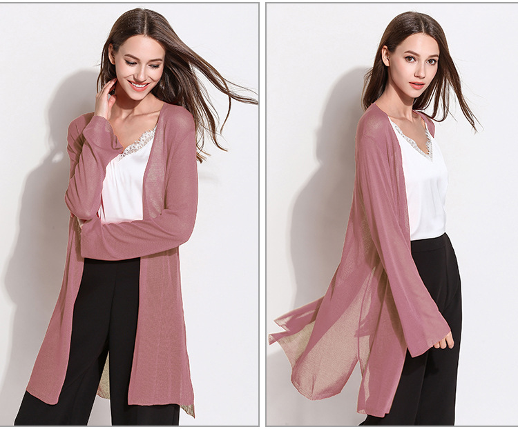 spring fashion solid color long knit sweater coat  NSYH34208