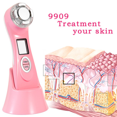 新品超声波EMS微电流美体V脸彩光离子导入RF射频按摩家用用美容仪|ru