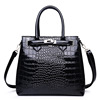 Fashionable lock, one-shoulder bag, crocodile print