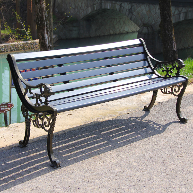 Manufacturers directly supply outdoor solid wood park chairs cast iron casual chairs can set up shopping malls to rest long stool anti -corrosion courtyard chairs
