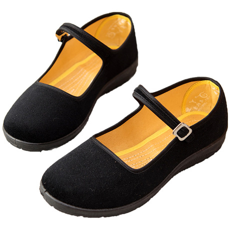 Bán buôn giày vải Bắc Kinh cũ Giày của phụ nữ giày đen nghi thức phẳng giày chống trượt y tá làm việc giày một thế hệ Giày nữ